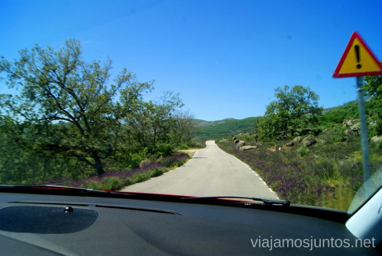 La carretera desde el Monasterio a Garganta la Olla Ruta de mediodía al Monasterio de Yuste y pueblo-conjunto artístico Garganta la Olla, Extremadura