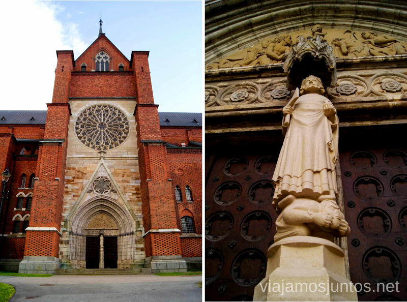 La Catedral de Uppsala y la estatua de San Olaf Que ver y que hacer en Uppsala, Suecia. Atracciones turísticas. Visitas.