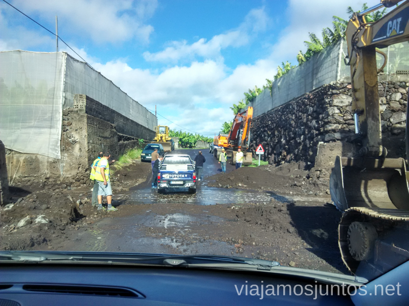 Después de las lluvias la carretera al Remo es un tanto intransitable... Carreteras más extremas de la Palma, Islas Canarias