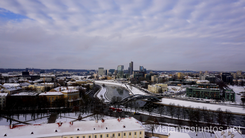 Vistas panorámicas de Vilnius. Consejos prácticos para viajar a Países Bálticos en invierno.
