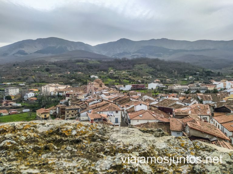 Hervás, la capital del Valle del Ambroz, Extremadura, desde las alturas.